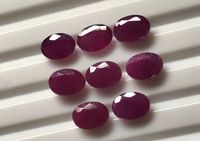 Rubis naturel facetté ovale, rubis ovale non traité pour bijoux.
