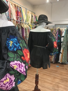 Boho Floral Embroidery Puff Sleeve Midi <b>Dress</b> Scoop Neck <b>Loose</b> Fit Cotton Linen Breathable Cotton Summer Casual <b>Dress</b> - Product Image 4