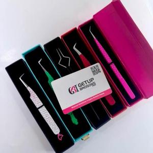 Pince à cils GETUP BROSONS en acier inoxydable, pointe lisse, outils de précision, emballage en boîte, logo personnalisé, modèle GBI-EET-1207 10mm - Product Image 1