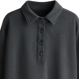 Sweat-shirt à col personnalisé pour femme, pull décontracté en polaire à manches longues avec poignets côtelés, vêtement d'hiver premium pour le streetwear - Product Image 6