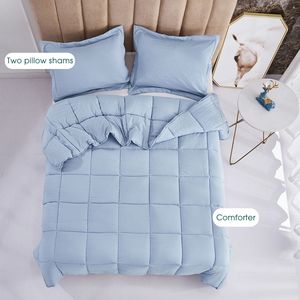 Set Copripiumino Alternativo alla Piuma 100% Poliestere Pre-Lavato con 2 Federe, 3 Pezzi, per Casa e Matrimonio, Disponibile nelle Misure Queen, King, Twin - Product Image 4