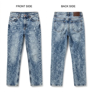 Jeans de Mezclilla Premium de 400 GSM para Mujer, Corte Recto, Ajuste Regular, Etiqueta Tejida con Logotipo Personalizado - Product Image 5