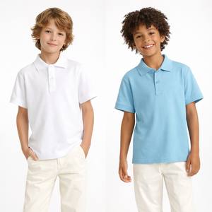 Camiseta Polo para Niños 100% Algodón, Logotipo Personalizado Bordado, Cuello Polo, Manga Corta, Verano, Casual, Ecológica - Product Image 2
