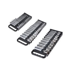 Vassoio Organizzatore Portatile per Chiavi a Bussola, Set di 3 Pezzi, Metrico e SAE, 1/4FT 3/8FT 1/2FT, Vassoi per Conservazione Chiavi a Bussola - Product Image 1