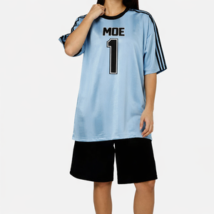 Maillot de football américain tendance surdimensionné, streetwear unisexe, t-shirt respirant 100% polyester, antibactérien, sublimation - Product Image 5