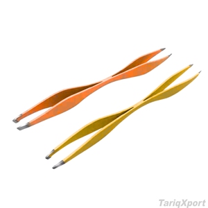 Pince à épiler professionnelle double face incurvée pour sourcils, en acier inoxydable, pointe fine, outil de beauté de précision, logo personnalisé OEM - Product Image 5