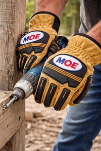 Gants de sécurité en cuir anti-choc avec protection renforcée des phalanges, longueur poignet, pour usage quotidien dans la construction et le forage - Product Image 4