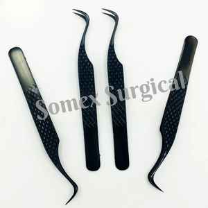 แหนบต่อขนตาคุณภาพสูง รับทำโลโก้ แหนบดำพลาสม่าสำหรับต่อขนตาแบบวอลลุ่ม - Product Image 3