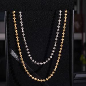 Collar de cadena de eslabones con cuentas de plata de ley 925 con baño de rodio y perlas de agua dulce engastadas, estilo hip hop, joyería llamativa para bodas y fiestas. - Product Image 2