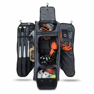 Custom Logo Waterproof 600D Baseball Equipment <b>Bag</b> Trolley <b>Wheels</b> 50-70L Large Capacity Smooth Zippers Bagnex <b>Duffel</b> Bats Gloves - Product Image 5