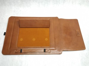 Aniline Full Grain Leather Safety Laptop Sleeves Covers Multifunction <b>Tablet</b> Protection Mouse Pad <b>Stand</b>/Bracket Business Vintage - Product Image 3