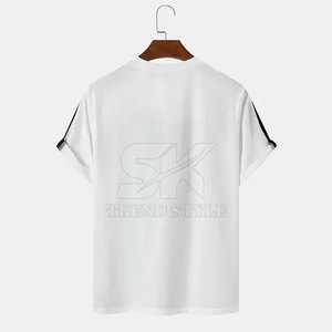 เสื้อยืดผู้ชายพิมพ์โลโก้ตามสั่งขายส่ง ผ้าฝ้าย 100% คอกลม ทรงหลวม บริการ OEM แบบกำหนดเอง เสื้อยืดสีพื้นสำหรับผู้ชาย - Product Image 2