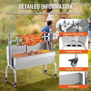 Asador Eléctrico para Cerdos Enteros de 46 Pulgadas con Capacidad para 132 Libras y Motor de 52W - Product Image 6