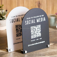 Porta Códigos QR Acrílico Negro Personalizado, Ecológico, Antioxidante, Art Deco, Portátil, Reutilizable, Letrero de Mesa Personalizado