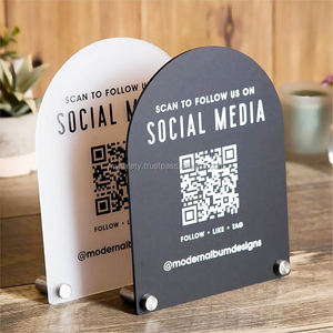 Support en acrylique noir vierge personnalisé pour code QR - Portable et réutilisable pour panneau de table personnalisé - Product Image 5
