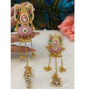 ต่างหูยาวประดับหินคุณภาพดีเยี่ยมเคลือบทองคำ ดีไซน์หรูหราสำหรับผู้หญิงและเด็กผู้หญิง เหมาะสำหรับงานเลี้ยงตอนเย็น คอลเลคชั่นสำหรับงานปาร์ตี้ - Product Image 1