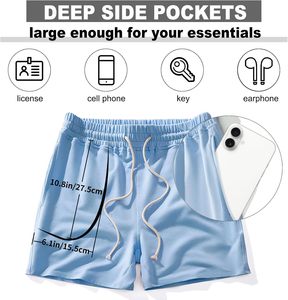 Mens Casual Summer Cargo Shorts Solid Color Elastic Waist Lounge Workout Jogger Pocket Short Pants Lightweight Streetwear Shorts - Product Image 4