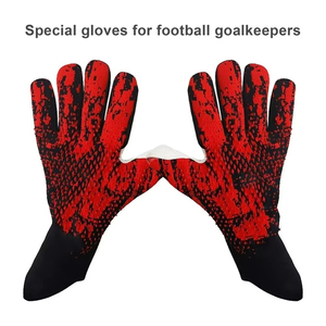 Custom Desig Black and Red Kint Soccer Goalkeeper Gloves with 4mm German Latex Negative Cut - Product Image 6