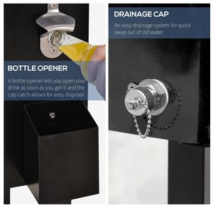 "80QT Rolling Black Party <b>Drink</b> Cooler Cart with Ice Chest on Wheels & Outdoor <b>Stand</b>" - Product Image 6