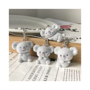 Cute 3D Cartoon Plush Keychains Faux Fur <b>Soft</b> <b>Toys</b> Frog <b>Rabbit</b> Chick Bear With Blue Bow Easter Decor - Product Image 5