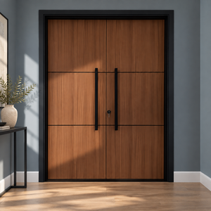 Porte française moderne en bois massif de qualité supérieure GA-09G, style à ouverture battante, design élégant avec panneau en verre, pour l'intérieur des appartements, salons et chambres. - Product Image 5