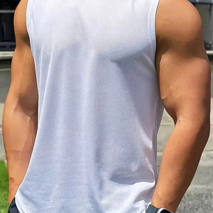 Men's Solid Color Sleeveless Tank <b>Top</b> O-Neck Knitted Cotton Breathable Casual Workout <b>Vest</b> <b>Black</b> And Khaki - Product Image 6