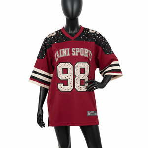 Camiseta de Fútbol Femenina de Calidad, Transpirable, de Malla de Poliéster GSM, Diseño de Paneles Marrón y Negro, Logotipo Personalizado, Camiseta de Fútbol Femenina de Algodón - Product Image 6