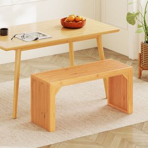 Solid Bamboo Dining and Entryway <b>Bench</b> <b>Indoor</b> and Outdoor Patio <b>Bench</b> - Product Image 5