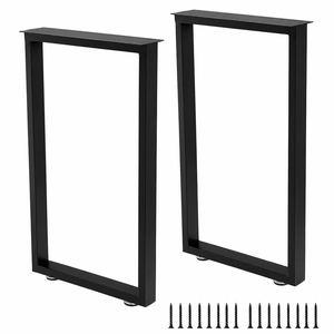 Heavy Duty Metal <b>Table</b> Leg <b>Square</b> Shape, Rectangular Metal Furniture Legs, <b>Black</b> Color. Cap 2204lb DIY Furniture Parts EDPTBL005 - Product Image 1