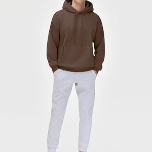 Ensemble survêtement 2 pièces pour homme noir, sweat à capuche doublé polaire personnalisé et pantalon de jogging fuselé, tenue de détente d'hiver - Product Image 1