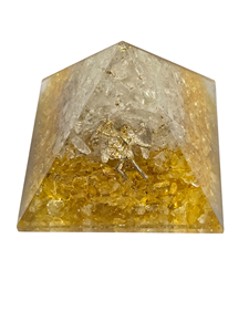Orgone Citrine Pyramid With Natural Crystal point Copper layered Orgone pyramid Wholesale direct from Indian Manufacturer - Product Image 5