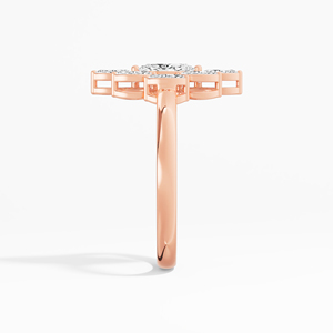 Bague Classique Femme en Moissanite Marquise, Sertie en Grappe, 0,67 ct total, Plaqué Rhodium, Or 10K 14K 18K, Vente en Gros, Fournisseur tiers - Product Image 2