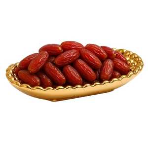 Plato Ovalado de Lujo Dorado con Borde de Cuentas para Servir Frutos Secos, Tazón de Metal para Frutas, Vajilla Metálica Skies Trader - Product Image 1