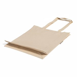 Sac fourre-tout en toile de coton biologique avec soufflet complet et bandoulière, personnalisable avec logo, réutilisable, idéal pour cadeaux, vente en gros et achats en vrac pour les marchés. - Product Image 3