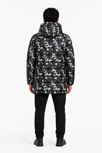 Livster men longline puffer jacket winter hooded padded jacket <b>camouflage</b> print winter coat men insulated hooded parka stylish - Product Image 3