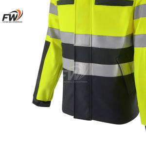 Veste de travail haute visibilité en polyester imperméable pour l'exploitation minière, avec bandes réfléchissantes – Grande promotion - Product Image 5