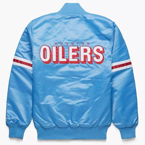 Chaqueta Varsity Personalizada Azul Claro Satinado para Hombre, Chaqueta Bomber con Ribete Rojo y Blanco, Uniforme de Béisbol Letterman al por Mayor, Ropa Deportiva - Product Image 3
