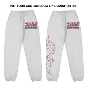 Women <b>White</b> 380 GSM Cotton Polyester Fleece <b>Jogger</b> Pants Heavyweight Custom Embroidery Logo Applique OEM ODM Manufacturer - Product Image 1