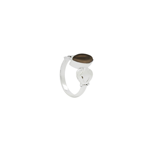 Natural Smoky Quartz Marquise <b>Ring</b> Silver Plated Brass <b>Statement</b> <b>Ring</b> Wholesale Gemstone Jewelry - Product Image 2