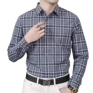 Camisa de Vestir a Cuadros de Lino Personalizada 2026, Cuello con Botones, Manga Larga, Casual, Tallas Grandes para Hombre, OEM ODM, Venta al Por Mayor - Product Image 1