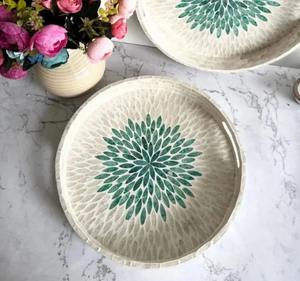 Plateau décoratif pour hôtel, maison et mariage d'Inde Plats et assiettes mothar de perl - Product Image 1