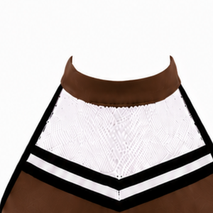 Haut court de cheerleading sans manches marron foncé, blanc et noir pour femmes et filles – Idéal pour l'entraînement et les performances athlétiques en équipe - Product Image 3