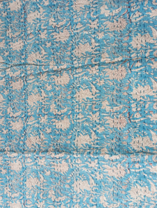 Silkgram Traditional <b>Hand</b> Block Floral Pattern <b>Hand</b>-<b>Stitched</b> Cotton Classic Style All-Season Home Decor Quilt Folded Design - Product Image 4
