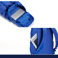 Sac à dos unisexe bleu roi avec fermeture éclair, sangle chaîne, capacité 36-57L, décontracté, pour voyage, école, avec rabat et boucle, en polyester, pour usage quotidien