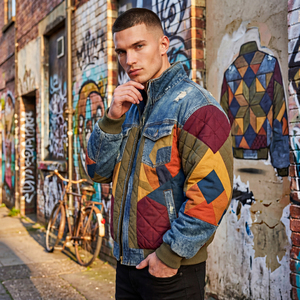 Men's Black Canvas Hooded Breathable Streetwear Jacket Customized Collar <b>Covered</b> <b>Button</b> Closure Winter Wear Regular Fit Front - Product Image 5