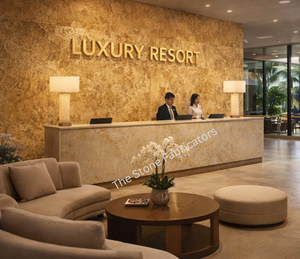 Eco Friendly Durable Big Slabs Bronze Metallic Stone Veneer Sheets for Hotels Resorts Spa Antacid Brushed Finish TSF India - Product Image 3