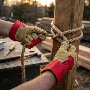 Guantes de Trabajo de Seguridad de Alta Calidad para Construcción, Canadienses, de Alta Visibilidad, Personalizables, de Cuero Vacuno, Protección para las Manos - Product Image 3