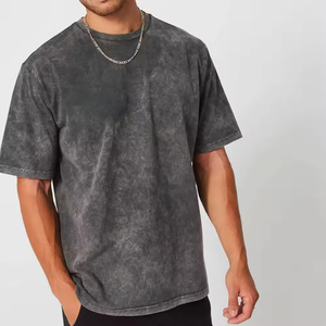T-shirt décontracté pour homme à manches courtes, coupe oversize, épaules tombantes, impression personnalisée du logo, haute qualité - Product Image 1