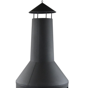 Barbecue en acier corten avec foyer en fonte, chauffage extérieur haut de gamme avec ensemble de bûches à gaz pour patio et jardin - Product Image 3