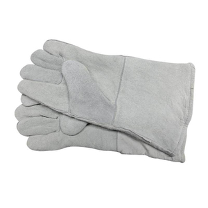 Guantes de soldadura rojos de cuero vacuno resistentes a altas temperaturas y al desgaste, con forro de tela, guantes de seguridad reforzados para el trabajo, hechos en Pakistán. - Product Image 5